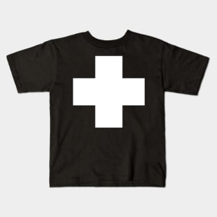 White cross on a black background Kids T-Shirt